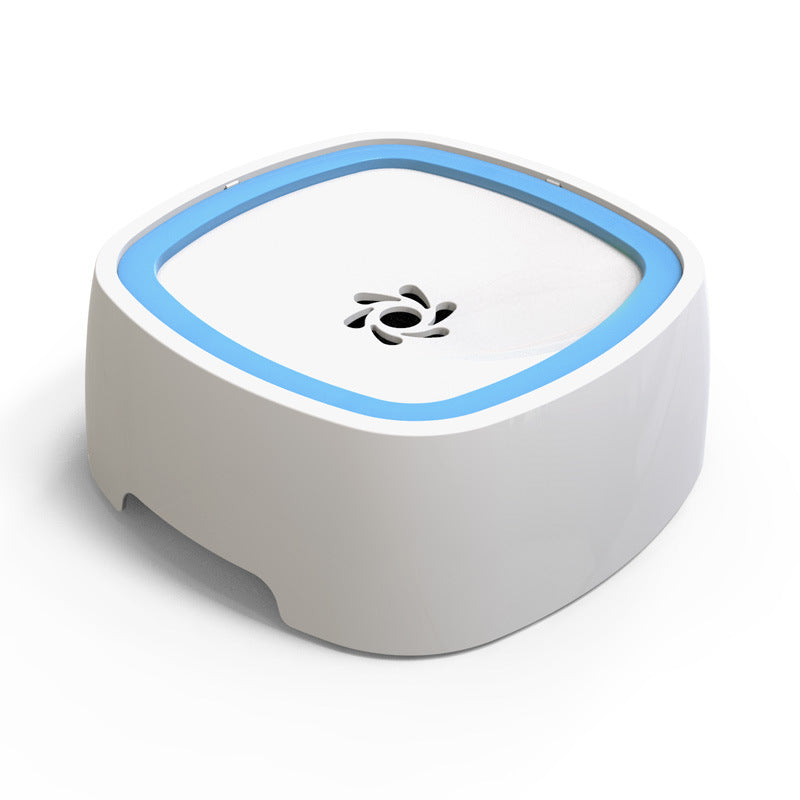 Anti-spill pet water bowl showing floating disk design
