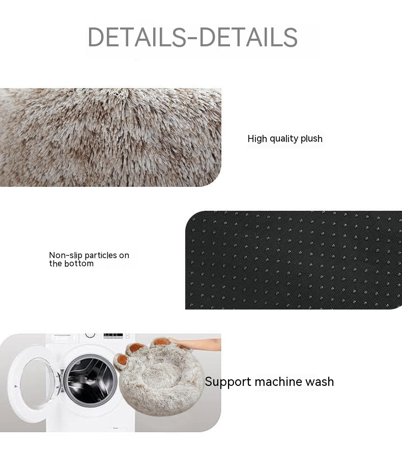 Fluffy calming dog bed available in 50cm, 60cm and 70cm sizes