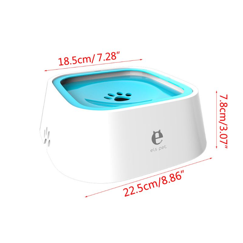 Splash-proof floating pet water bowl for dogs and cats - front view