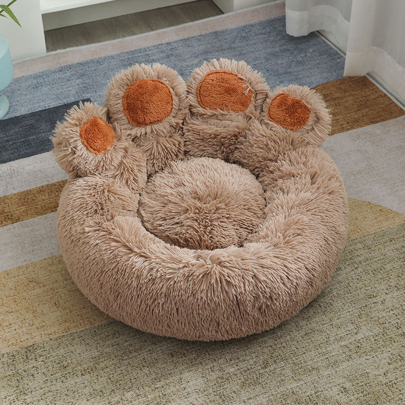 Fluffy calming plush dog bed - multiple colors and sizes