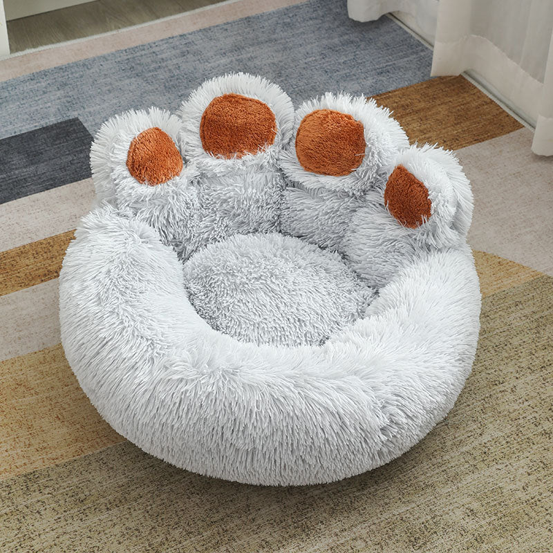 Dog bed in Light Coffee color - soft warm plush interior